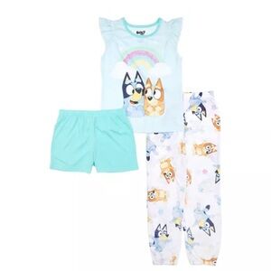 Bluey Kids Pajama Set - Light Blue and White